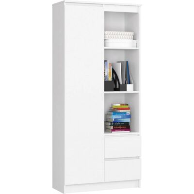 AKORD Bücherschrank - 80cm, Weiß, 7 Regale - Büromöbel AKORD Bücherschrank - 80cm, Weiß, 7 Regale - Büromöbel