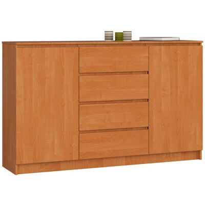 Cómoda AKORD Marrón - Moderna con 4 Cajones y 2 Puertas Cómoda AKORD Marrón - Moderna con 4 Cajones y 2 Puertas