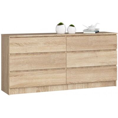 AKORD Mueble K160 Cajonera - Moderna, 6 Cajones, Roble Claro AKORD Mueble K160 Cajonera - Moderna, 6 Cajones, Roble Claro
