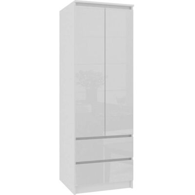 AKORD Armoire Blanche 60cm - 2 Portes & Tiroirs - Publicité AKORD Armoire Blanche 60cm - 2 Portes & Tiroirs - Publicité