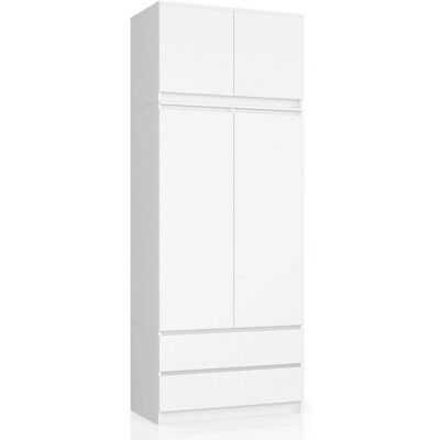 AKORD S90 Weiß Kleiderschrank - 6 Regale, 2 Türen AKORD S90 Weiß Kleiderschrank - 6 Regale, 2 Türen