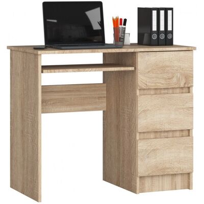AKORD A-6 Eichen-Computerschreibtisch - 3 Schubladen 90x77x50 cm AKORD A-6 Eichen-Computerschreibtisch - 3 Schubladen 90x77x50 cm