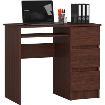 AKORD Wengé Schreibtisch - 3 Schubladen - 90x77x50 cm - Büro/Home AKORD Wengé Schreibtisch - 3 Schubladen - 90x77x50 cm - Büro/Home