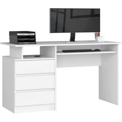 Scrivania AKORD Bianca - 135x60x77 cm - Design Moderno Scrivania AKORD Bianca - 135x60x77 cm - Design Moderno