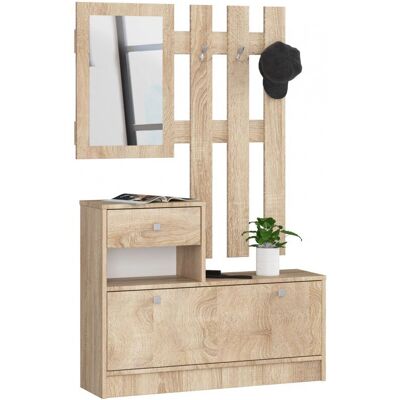 Akord Sonoma Eichen Schuhorganizer - Flurbank Set Akord Sonoma Eichen Schuhorganizer - Flurbank Set