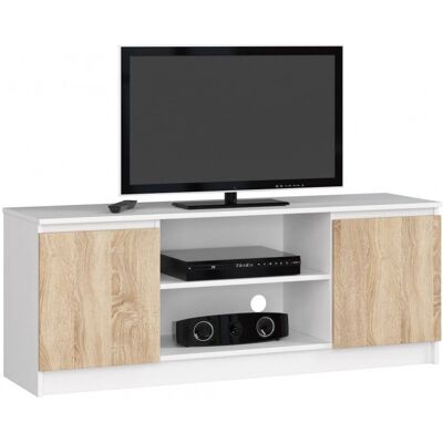 AKORD Möbelwerkstatt TV-Schrank - 2 Regale - Weiß/Wood AKORD Möbelwerkstatt TV-Schrank - 2 Regale - Weiß/Wood