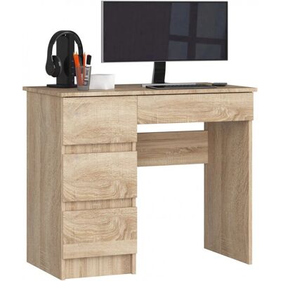 Escritorio de ordenador AKORD Roble - 4 cajones - 90x50x77cm Escritorio de ordenador AKORD Roble - 4 cajones - 90x50x77cm