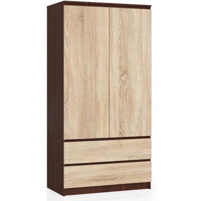 Armadio AKORD S90 Wenge - 2 Ante, 2 Cassetti, 4 Ripiani Armadio AKORD S90 Wenge - 2 Ante, 2 Cassetti, 4 Ripiani