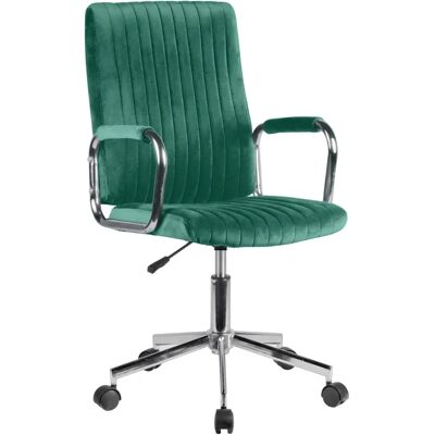 Silla de oficina AKORD - Terciopelo, Base Cromada, Verde Botella Silla de oficina AKORD - Terciopelo, Base Cromada, Verde Botella