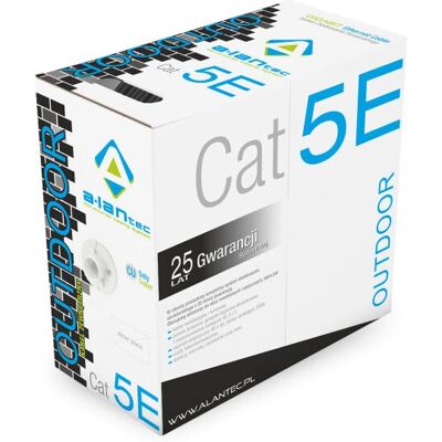 Cavo di rete esterno categoria 5e Alantec KIF5OUT305 - 305m - Nero Cavo di rete esterno categoria 5e Alantec KIF5OUT305 - 305m - Nero