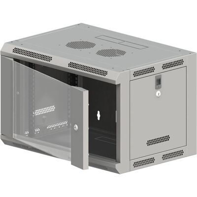 A-LAN Wandmontierter Rack Schrank 19" 9U Stahl Schloss A-LAN Wandmontierter Rack Schrank 19" 9U Stahl Schloss
