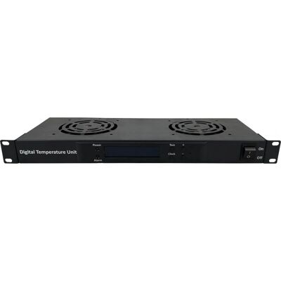 Ventilateur de refroidissement pour rack Alantec - 1U 2 ventilateurs Thermostat numérique Noir - Publicité Ventilateur de refroidissement pour rack Alantec - 1U 2 ventilateurs Thermostat numérique Noir - Publicité