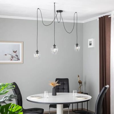Lampada sospesa a cupola di vetro nero Emibig Level - Lampada da soffitto Lampada sospesa a cupola di vetro nero Emibig Level - Lampada da soffitto