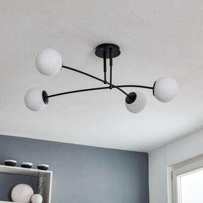 Euluna Pregos 4-światła czarna lampa sufitowa - Oświetlenie sufitowe Euluna Pregos 4-światła czarna lampa sufitowa - Oświetlenie sufitowe