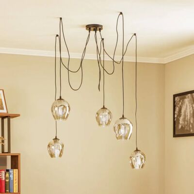 Lampa wisząca Euluna Starla - Szkło - 5 światełek - Lampa wisząca Lampa wisząca Euluna Starla - Szkło - 5 światełek - Lampa wisząca
