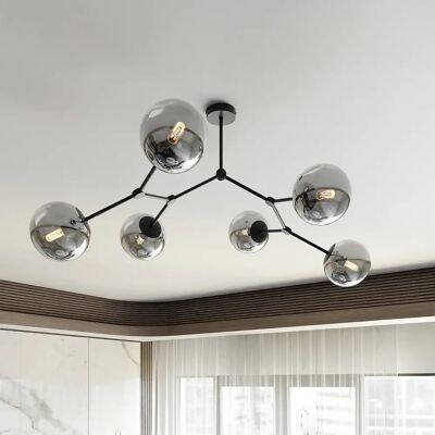 Emibig Lighting Emibig Space Czarna kula sufitowa - 6x E14 Emibig Lighting Emibig Space Czarna kula sufitowa - 6x E14