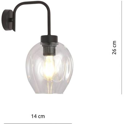 Lampada da parete a cupola nera Emibig Lukka Lampada da parete a cupola nera Emibig Lukka