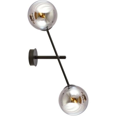 Emibig Lighting Lampe murale contemporaine noire avec abat-jour en verre graphite - Applique - Publicité Emibig Lighting Lampe murale contemporaine noire avec abat-jour en verre graphite - Applique - Publicité