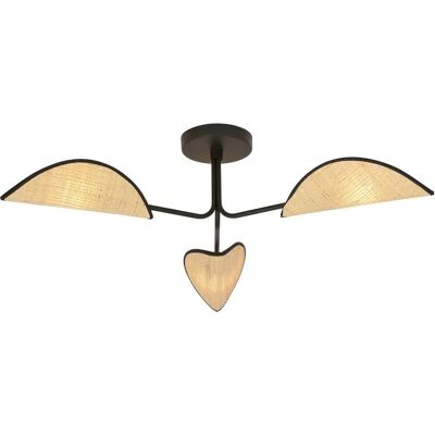 Emibig Gomez Lampe de plafond en rotin noir à plusieurs bras - Publicité Emibig Gomez Lampe de plafond en rotin noir à plusieurs bras - Publicité