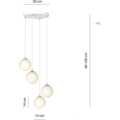 Lampa wisząca Emibig Royal 4x10W E14 Biała/Złota - Lampy sufitowe Lampa wisząca Emibig Royal 4x10W E14 Biała/Złota - Lampy sufitowe