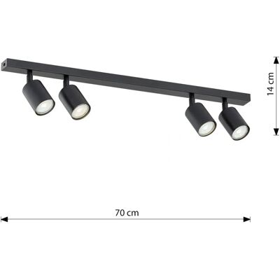 Lampada a soffitto EMIBIG Flash 4 Nera - Illuminazione bambini Lampada a soffitto EMIBIG Flash 4 Nera - Illuminazione bambini
