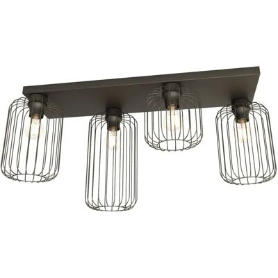 Emibig Zwarte Industriële Plafondlamp 4-Licht Emibig Zwarte Industriële Plafondlamp 4-Licht