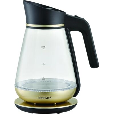 Prime3 SEK51GL Wasserkocher - 1,5L, 2200W, Glas, Schwarz, Gold - Wasserkocher Prime3 SEK51GL Wasserkocher - 1,5L, 2200W, Glas, Schwarz, Gold - Wasserkocher