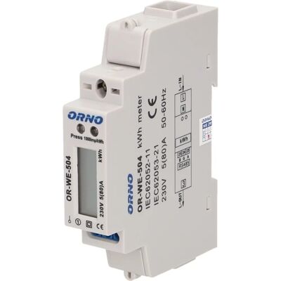Medidor digital de energia Orno OR-WE-504 - 230V/5A Medidor digital de energia Orno OR-WE-504 - 230V/5A