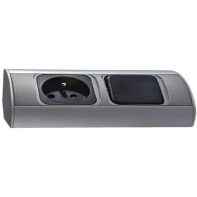 ORNO Meubelstopcontact - 16A Aluminium met Schakelaar ORNO Meubelstopcontact - 16A Aluminium met Schakelaar