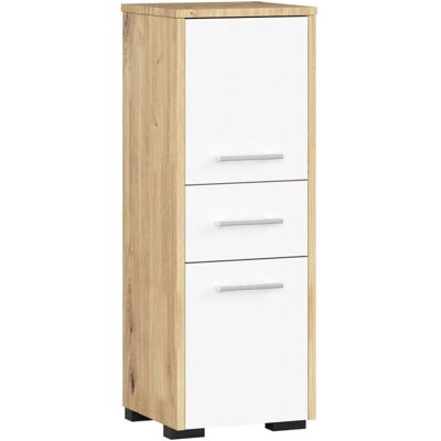 Akord - Columna Roble Artisan 30 cm - Biały - Szafka łazienkowa Akord - Columna Roble Artisan 30 cm - Biały - Szafka łazienkowa