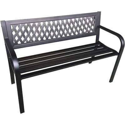 Banco de jardín negro AKORD con patas de acero 122 cm - Muebles de exterior Banco de jardín negro AKORD con patas de acero 122 cm - Muebles de exterior