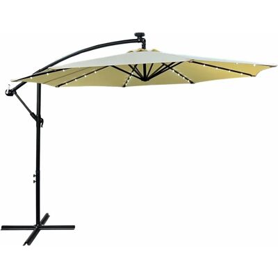 Akord Milin Sombrilla de Jardín Beige LED 300x300x245cm - Sombrilla Akord Milin Sombrilla de Jardín Beige LED 300x300x245cm - Sombrilla
