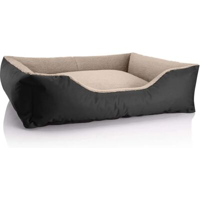 BedDog Teddy Hundebett - Groß, Schwarz/Beige, 100x85x23cm - Hundebett BedDog Teddy Hundebett - Groß, Schwarz/Beige, 100x85x23cm - Hundebett