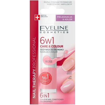 Eveline Kosmetika Nagelvård & Färg Rosa - Nagelvårdskonditionär - 6-i-1 Eveline Kosmetika Nagelvård & Färg Rosa - Nagelvårdskonditionär - 6-i-1