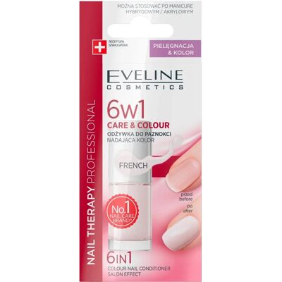 Eveline Cosmetics Nail Therapy Care & Colour French 6-in-1 - Nail Conditioner Eveline Cosmetics Nail Therapy Care & Colour French 6-in-1 - Nail Conditioner