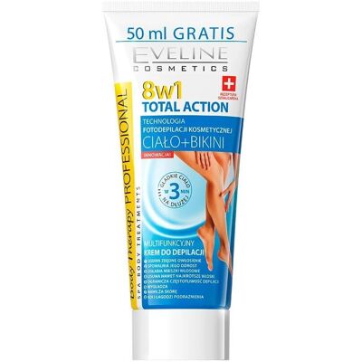 Eveline Cosmetics Total Action Hårfjernercreme - 8-i-1 til Ben, 200 ml Eveline Cosmetics Total Action Hårfjernercreme - 8-i-1 til Ben, 200 ml