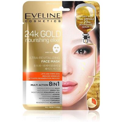 Eveline Cosmetics 24k Gold Pflegende Elixir Hebende Maske - Gesichtsmaske Eveline Cosmetics 24k Gold Pflegende Elixir Hebende Maske - Gesichtsmaske