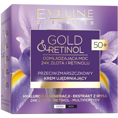 Eveline Cosmetics Gold & Retinol 50+ Anti-Wrinkle Firming Day & Night Cream Eveline Cosmetics Gold & Retinol 50+ Anti-Wrinkle Firming Day & Night Cream