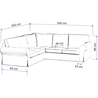 Dekoria Ektorp Ecksofa Bezug Grau Schwarz - Ecksofa Überzug Dekoria Ektorp Ecksofa Bezug Grau Schwarz - Ecksofa Überzug