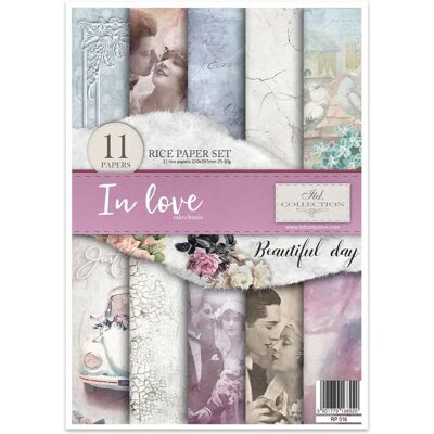 Itd Kreativt Pappersset - Rispapper Samling, In Love Itd Kreativt Pappersset - Rispapper Samling, In Love
