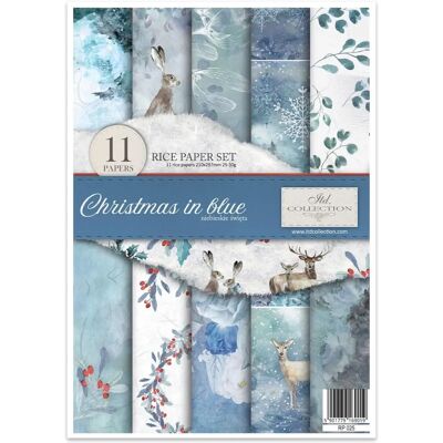 ART Blaues Weihnachts-Reispapier Kreativset ART Blaues Weihnachts-Reispapier Kreativset