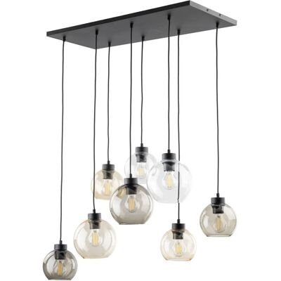 Lampa wisząca Cubus od TK Lighting - Nowoczesna, 8 E27, Czarna/Amber/Przezroczysta Lampa wisząca Cubus od TK Lighting - Nowoczesna, 8 E27, Czarna/Amber/Przezroczysta