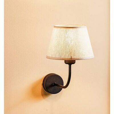 Kinkiet ścienny TK Lighting Chicago - Len naturalny, Czarny - Kinkiet Kinkiet ścienny TK Lighting Chicago - Len naturalny, Czarny - Kinkiet