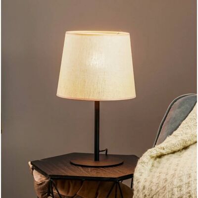Lampa stołowa TK Lighting Chicago - Naturalny len, Czarny, E27 Lampa stołowa TK Lighting Chicago - Naturalny len, Czarny, E27