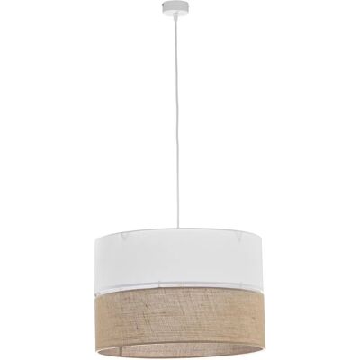 Lampa wisząca cylindryczna TK Lighting Linobianco - Biała & Brązowa Lampa wisząca cylindryczna TK Lighting Linobianco - Biała & Brązowa