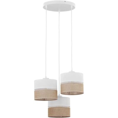 TK Lighting Linobianco 6575 - Pendelleuchte, Weiß, Stroh, Rustikal TK Lighting Linobianco 6575 - Pendelleuchte, Weiß, Stroh, Rustikal