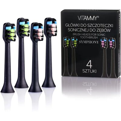 VITAMMY Symphony Czarny zestaw końcówek do szczoteczek - 4 szt. VITAMMY Symphony Czarny zestaw końcówek do szczoteczek - 4 szt.