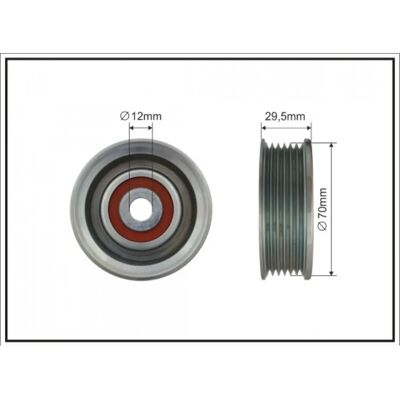Polea de guía/ desviación CAFFARO Modelo 499-92 para correas ribeteadas Polea de guía/ desviación CAFFARO Modelo 499-92 para correas ribeteadas