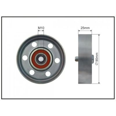 Caffaro Spannrolle - Zahnriemen - Metall - 90mm Durchmesser Caffaro Spannrolle - Zahnriemen - Metall - 90mm Durchmesser