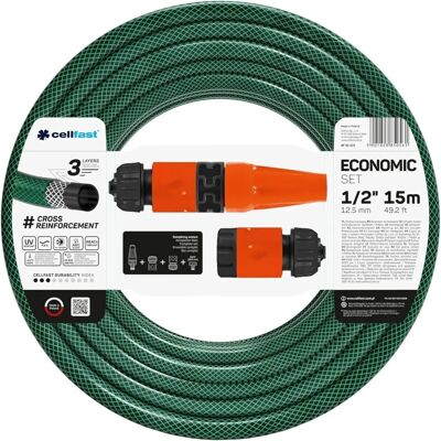 Kit de riego de jardín Cellfast - 15m, 1/2'', resistente a UV Kit de riego de jardín Cellfast - 15m, 1/2'', resistente a UV
